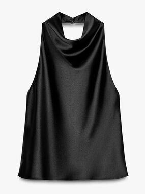 ZARA SATIN EFFECT HALTER TOP